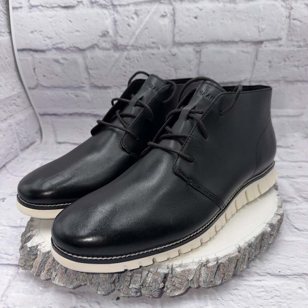 Cole Haan Mens Zerogrand Chukka Boot Size 12M Black White NWOB